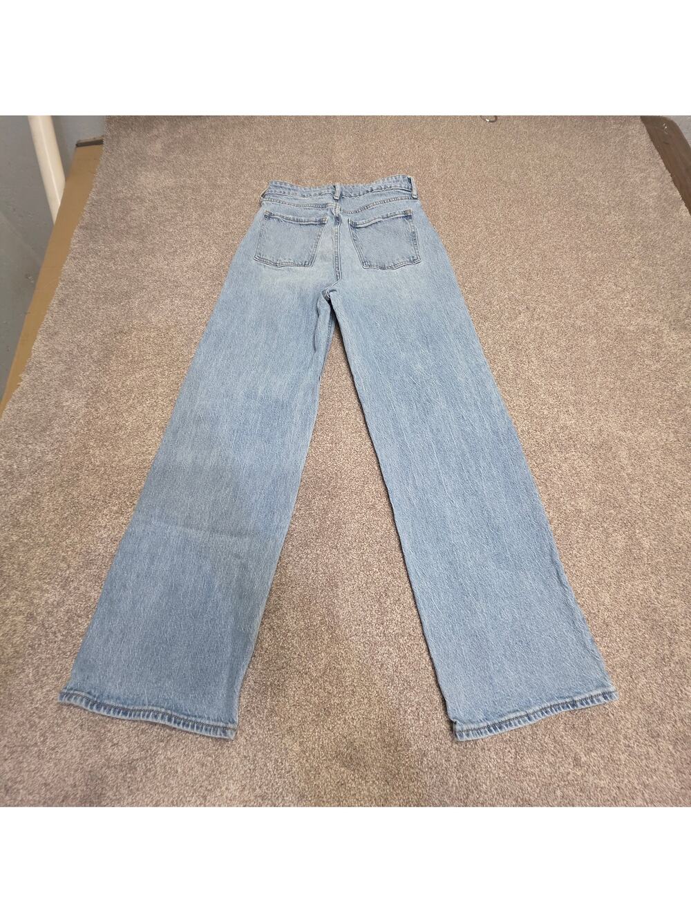 Relaxed Fit Barrel Leg Wide Leg Jeans Extra High Rise Light Wash Distressed sz 2